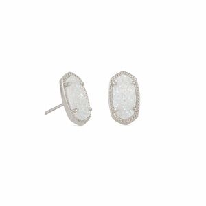 Kendra Scott Ellie Silver Stud Earrings in Iridescent Drusy